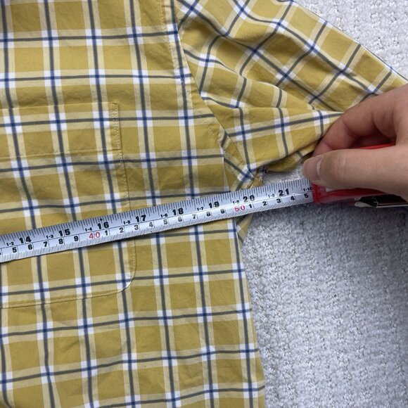 Lot x2 Uniqlo Long sleeve Shirt Mens M Check Plaid Button Up Pink / Yellow - Picture 9 of 12